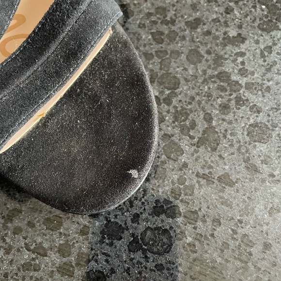 Sam Edelman Sammy Black Suede Block Heels Size 9 1/2 - Picture 3 of 8